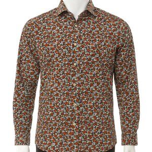 Denim & Flower Ricky Singh Men M Long Sleeve Button Up Floral Shirt 100% Cotton